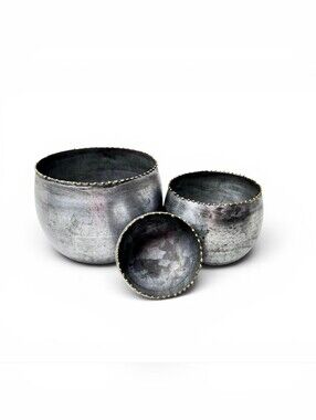 Set Of Three Silver Decor Bowls